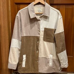 Stoosh Brand Colorblock Corduroy Shacket. Size M.
